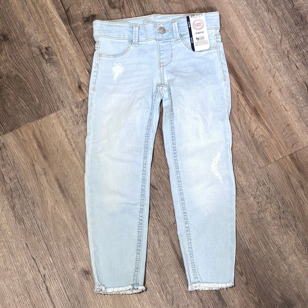 Wonder Nation Girls Denim Jeggings XS 4/5 Light Wash Pants NWT